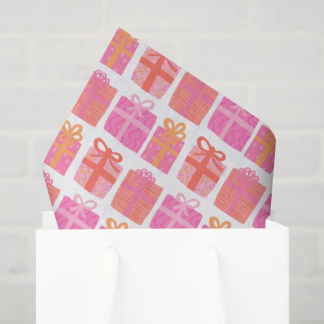 Niedliche Geschenke HandGezeichnet Weihnachtsfeier Seidenpapier (Geschenktüte)