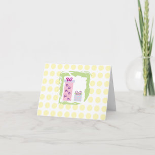 Niedliche Geschenke und gelbe Polka Punkte Karte