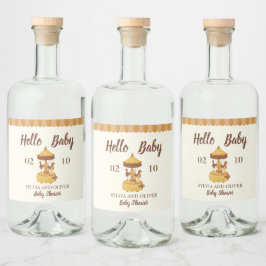 Niedliche geschlechtsneutrale Babydusche Alkoholflaschenetikett