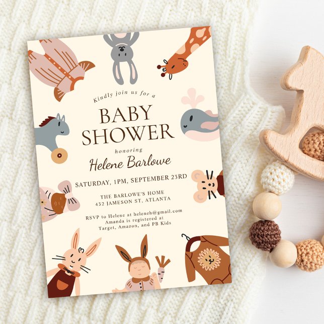 Niedliche Geschlechtsneutrale Babydusche Einladung (Cute Gender Neutral Boho Baby Shower Invitation)