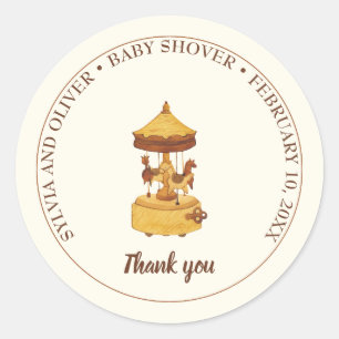 Niedliche geschlechtsneutrale Babydusche Runder Aufkleber