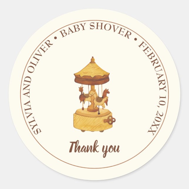 Niedliche geschlechtsneutrale Babydusche Runder Aufkleber (Vorderseite)