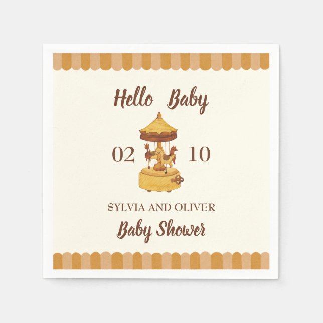 Niedliche geschlechtsneutrale Babydusche Serviette (Vorderseite)