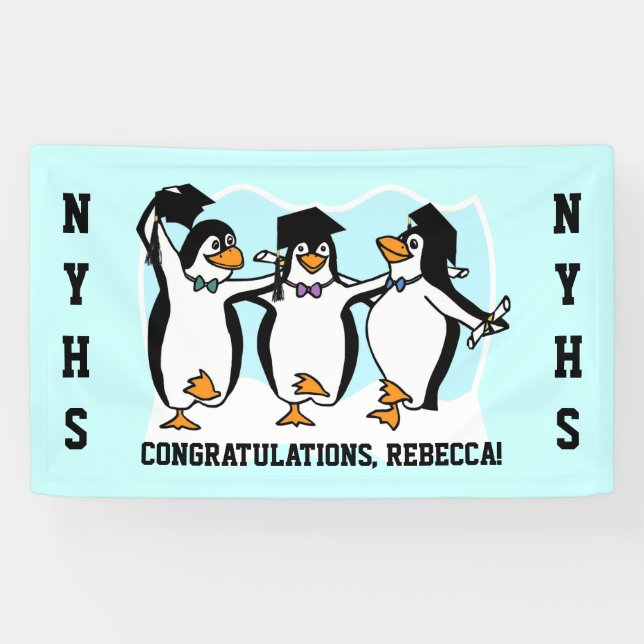 Niedliche Geschlossen Pinguine Banner (Horizontal)