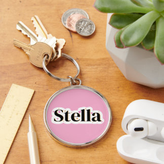 Niedliche Gestaltung des Stella-Namens Schlüsselanhänger