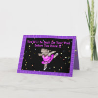 Niedliche Get Well Card mit Hippo Ballerina auf Ze