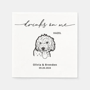 Niedliche Getränke auf Me Pet Face Hunde Hochzeit Serviette