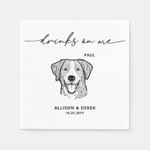 Niedliche Getränke auf Mir-Hund-Hochzeit Serviette