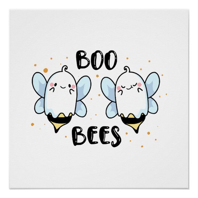 Niedliche Ghost-Boo-Bienen - Witziges Halloween au Poster (Vorderseite)