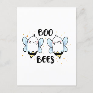 Niedliche Ghost-Boo-Bienen - Witziges Halloween au Postkarte