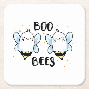 Niedliche Ghost-Boo-Bienen - Witziges Halloween au Rechteckiger Pappuntersetzer