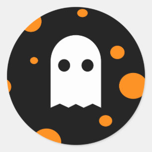 Niedliche Ghost-Halloween-Aufkleber für Kinder Runder Aufkleber