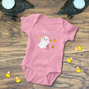 Niedliche Ghost-Schwester 2 Pink Baby Bodysuit Baby Strampler
