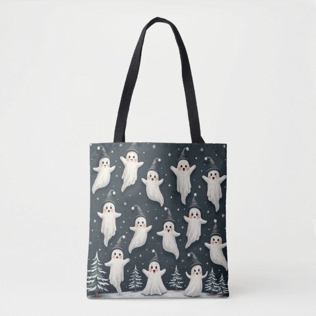 Niedliche Ghost Winter Tote Tasche (Vorderseite)