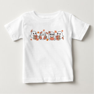 Niedliche Ghosts Reading Books Fall Design Baby T-shirt