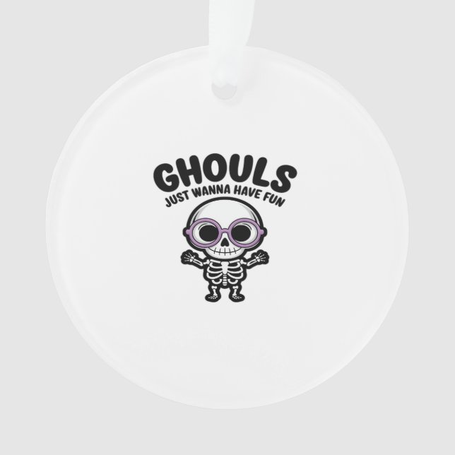 Niedliche Ghouls haben einfach Spaß Skelett Ornament (Vorderseite)