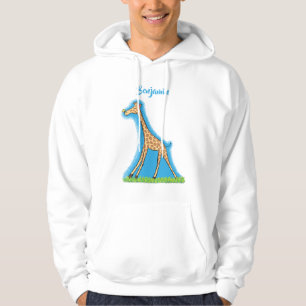 Niedliche Gigraffe mit Schmetterling-Cartoon Hoodie