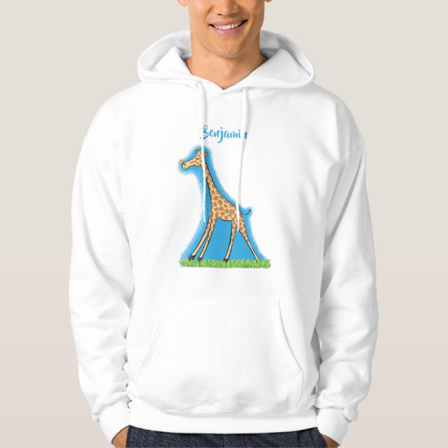 Niedliche Gigraffe mit Schmetterling-Cartoon Hoodie (Vorderseite)