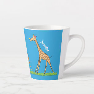 Niedliche Gigraffe mit Schmetterling-Cartoon Milchtasse
