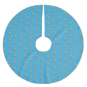 Niedliche Gigraffe mit Schmetterling-Cartoon Polyester Weihnachtsbaumdecke