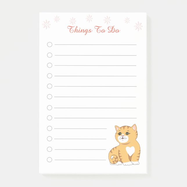 Niedliche Ginger Kitty Cat Dinge zu tun Post-it Klebezettel (Vorderseite)