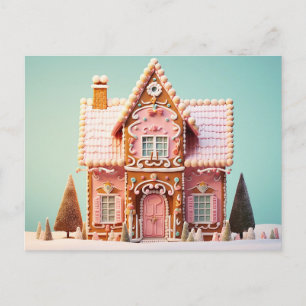 Niedliche Gingerbrett Weihnachtskarte des Hauses Postkarte