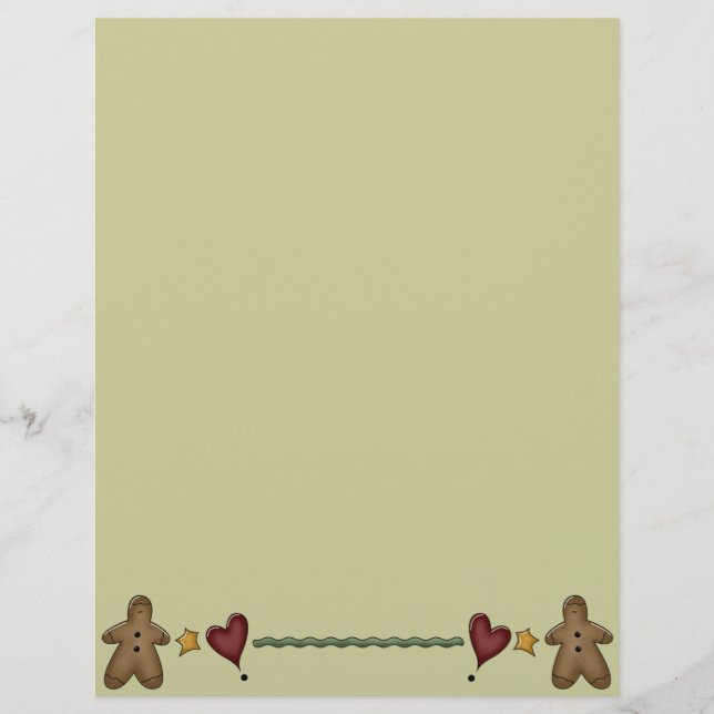 Niedliche Gingerbrot-Rezept-Seite (Vorderseite)