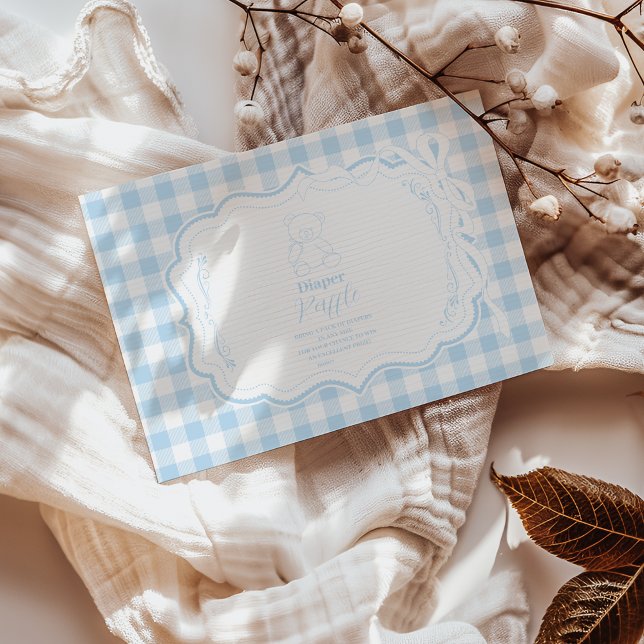 Niedliche Gingham French Teddy Bear Books for Baby Begleitkarte (Von Creator hochgeladen)