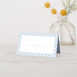 Niedliche Gingham Karo Kinderdusche Platzkarte