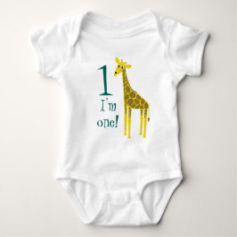 Niedliche Giraffe 1. Geburtstag Baby Strampler