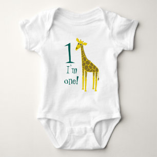 Niedliche Giraffe 1. Geburtstag Baby Strampler