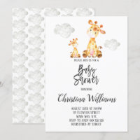 Niedliche Giraffe Baby Dusche Neutral Gray Mama & 