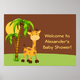 Niedliche Giraffe Baby Shower Poster