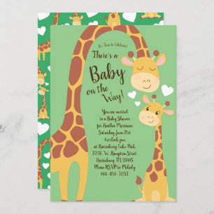 Niedliche Giraffe Baby Shower Safari Geschlecht ne Einladung