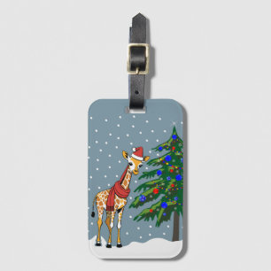 Niedliche Giraffe Beanie und Scarf mit Christbaum Gepäckanhänger