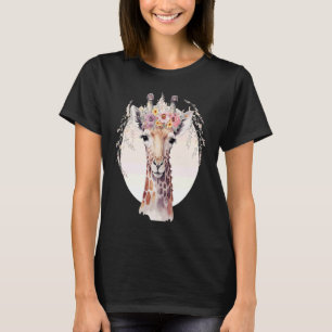 Niedliche Giraffe Blume Crown Africa Safari Tier T-Shirt