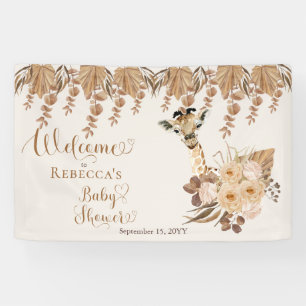 Niedliche Giraffe Boho Getrocknete Gräser Kinderdu Banner