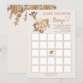 Niedliche Giraffe Boho Getrocknete Gräser Kinderdu Einladung