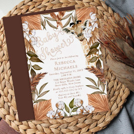 Niedliche Giraffe Boho getrocknete Gräser Kinderdu Folieneinladung