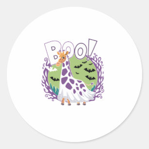 Niedliche Giraffe Boo Ghost Halloween Kostümzoo Lo Runder Aufkleber