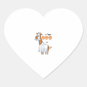 Niedliche Giraffe Boo Halloween Kostüm Zoo Lover _ Herz-Aufkleber