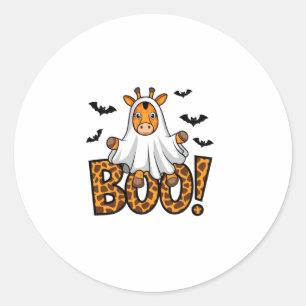 Niedliche Giraffe Boo Halloween Spaß Kostüm Zoo Lo Runder Aufkleber