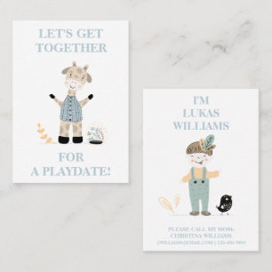 Niedliche Giraffe Boys Playdate Mommy Calling Card Visitenkarte