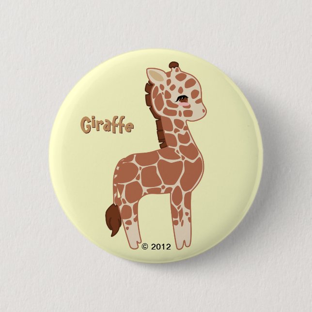 Niedliche Giraffe Button (Vorderseite)