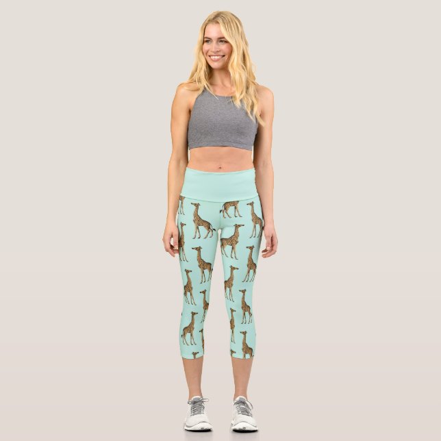 Niedliche Giraffe Capri Leggings (Vorderseite)