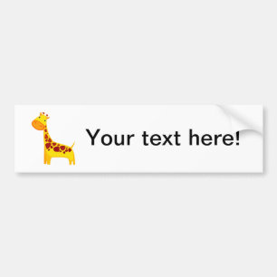 Niedliche Giraffe Cartoon Autoaufkleber