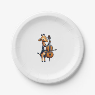 Niedliche Giraffe Cello Giraffen Musikermusik Pappteller