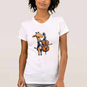 Niedliche Giraffe Cello Giraffen Musikermusik T-Shirt