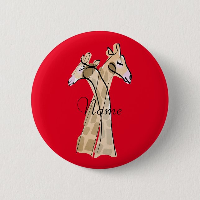 Niedliche Giraffe Couple Thunder_Cove Button (Vorderseite)