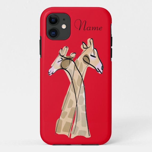 Niedliche Giraffe Couple Thunder_Cove Case-Mate iPhone Hülle (Rückseite)